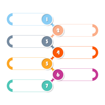 Infographic with 7 steps, process or options. png