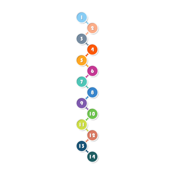 Infographic with 14 steps, process or options. png
