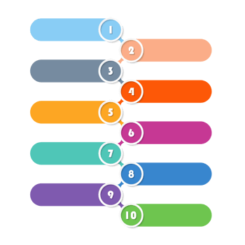 Infographic with 10 steps, process or options. png