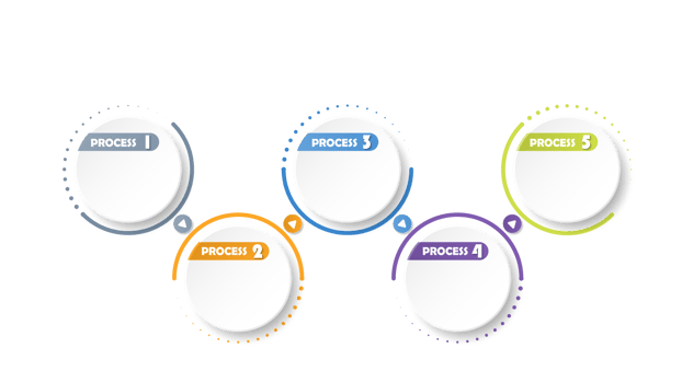Infographic with 5 steps, process or options. png