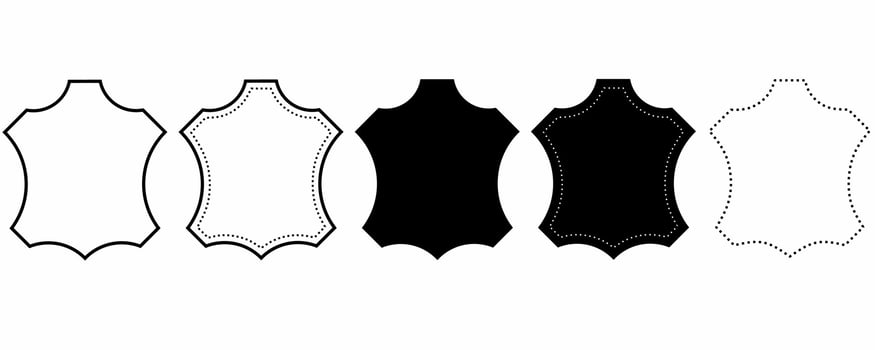 outline silhouette leather icon set isolated on white background vector