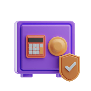 insurance object safe box illustration 3d png