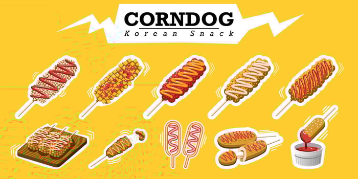 Corndog vector set collection graphic clipart design