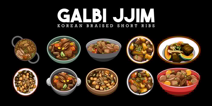 Galbi Jjim vector set collection graphic design