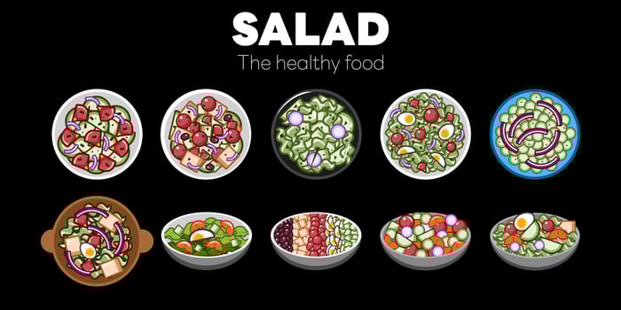 Salad vector set collection graphic clipart design