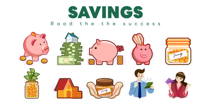 Savings vector set collection graphic clipart design