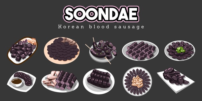 Soondae vector set collection graphic clipart design