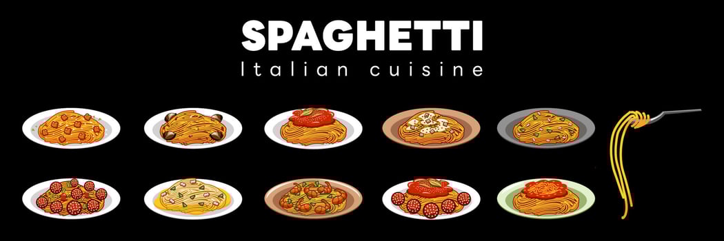 Spaghetti vector set collection graphic clipart design