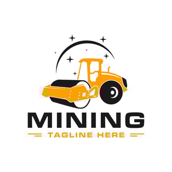 road paving tool illustration logo design vector