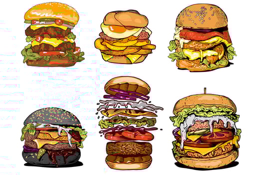 Burger vector set collection graphic clipart design