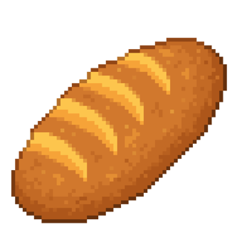 An 8 bit retro styled pixel art illustration of bread. png
