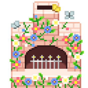 An 8 bit retro styled pixel art illustration of a garden furnace. png