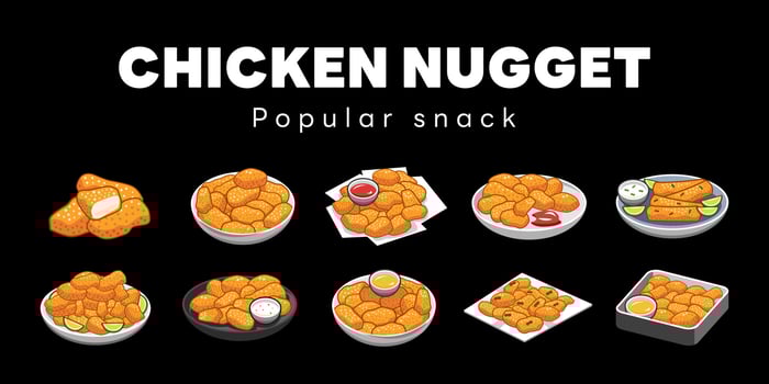 Nuggets vector set collection graphic clipart design