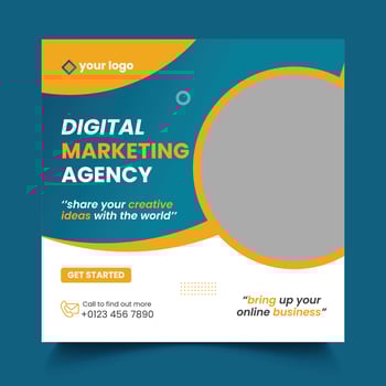 Digital business marketing social media post template Free Vector