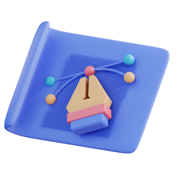 3D illustration art work and pen tool png