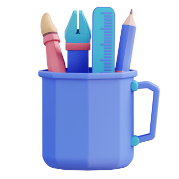 3D illustration glass tool design png