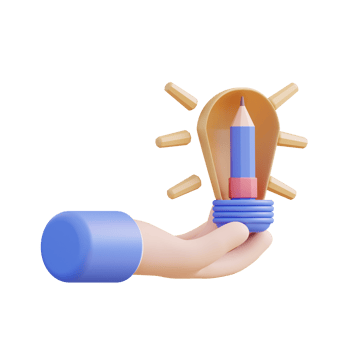 3D illustration holding an idea lamp png