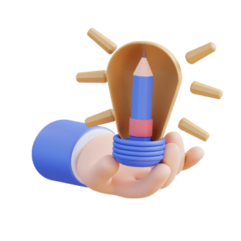 3D illustration holding an idea lamp png
