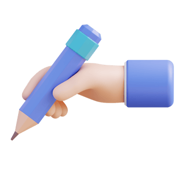3D illustration of writing by hand and pencil png