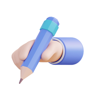 3D illustration of writing by hand and pencil png