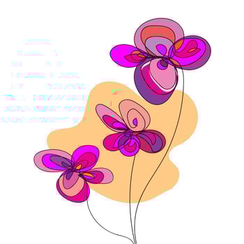 Hand drawn abstract doodle flowers vector