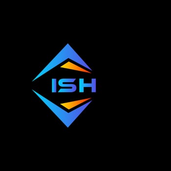 ISH abstract technology logo design on white background. ISH creative initials letter logo concept. vector