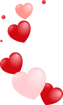 3D render realisitc love hearts png