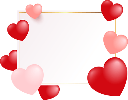 Valentine's day background with red and pink hearts.Suitable for Valentine's Day and woman Day and wedding invitation. png