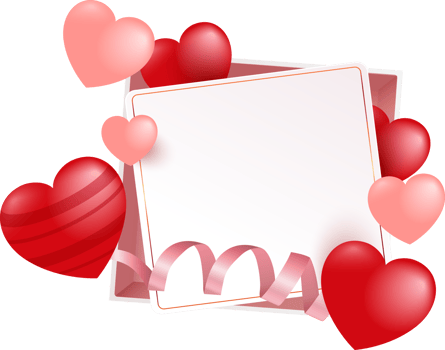 Valentine's day background with red and pink hearts.Suitable for Valentine's Day and woman Day and wedding invitation. png