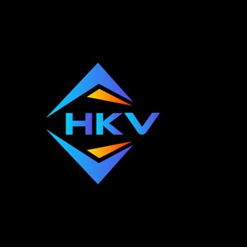 HKV abstract technology logo design on Black background. HKV creative initials letter logo concept. vector