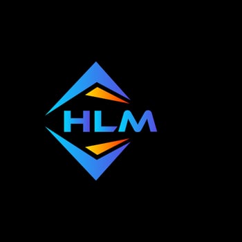 HLM abstract technology logo design on Black background. HLM creative initials letter logo concept. vector
