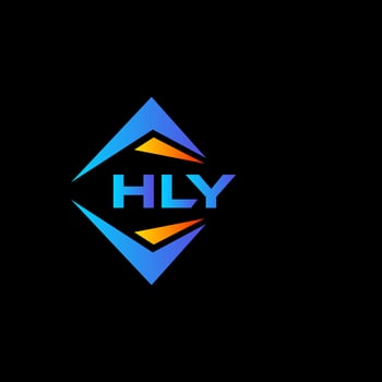 HLY abstract technology logo design on Black background. HLY creative initials letter logo concept. vector