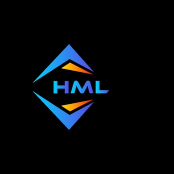 HML abstract technology logo design on Black background. HML creative initials letter logo concept. vector