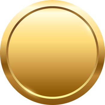 3d golden button for empty emblem, medal or badge png
