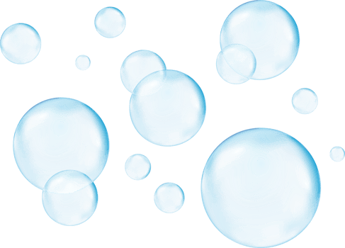 Realistic transparent  3d bubbles underwater . Soap bubbles  illustration png