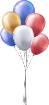 3D realistic party decoration helium balloon png