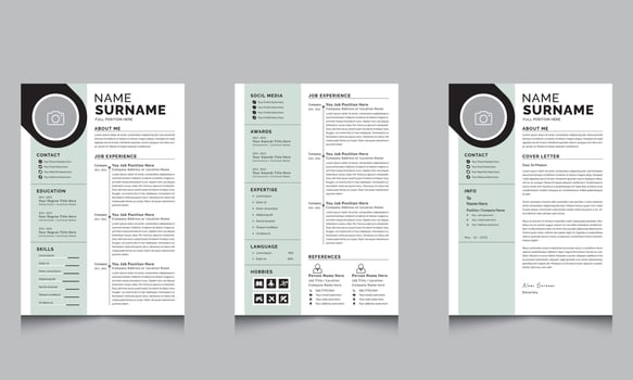 Modern Resume CV Template and Cover Letter Design vector