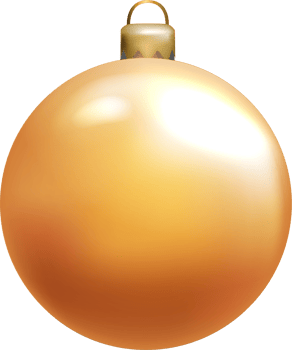 3D realistic Christmas ornament decoration golden bauble ball png