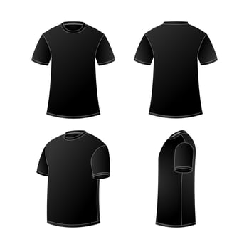 Black Short Sleeve T-Shirt Outline Template vector