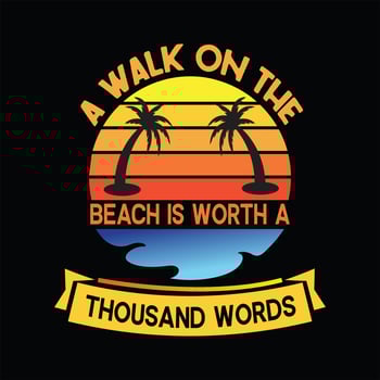 Beach T-shirt Design vector