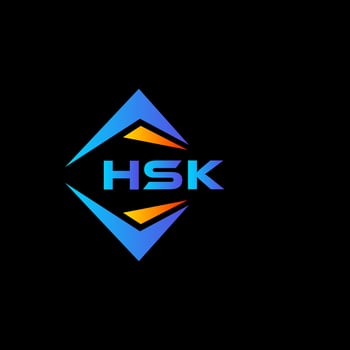 HSK abstract technology logo design on Black background. HSK creative initials letter logo concept. vector