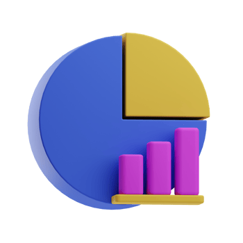 3d illustration pie chart with analytic big data png
