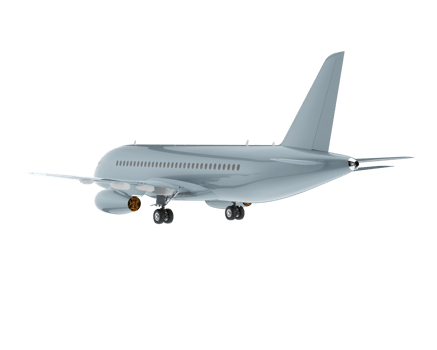 Airplane isolated on transparent background. 3d rendering - illustration png