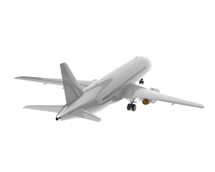 Airplane isolated on transparent background. 3d rendering - illustration png