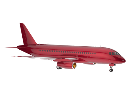 Airplane isolated on transparent background. 3d rendering - illustration png