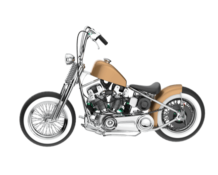 Motorcycle isolated on transparent background. 3d rendering - illustration png