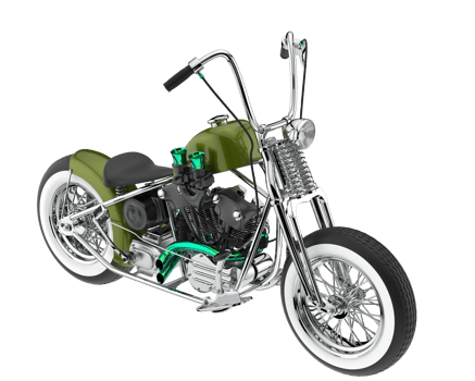 Motorcycle isolated on transparent background. 3d rendering - illustration png
