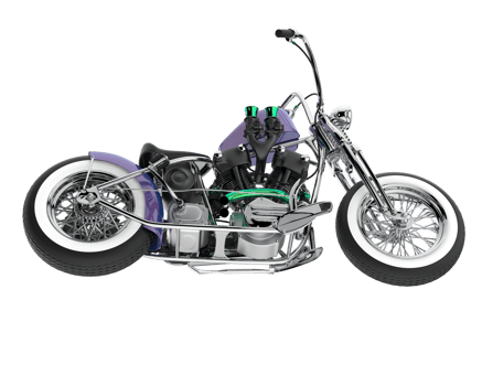 Motorcycle isolated on transparent background. 3d rendering - illustration png
