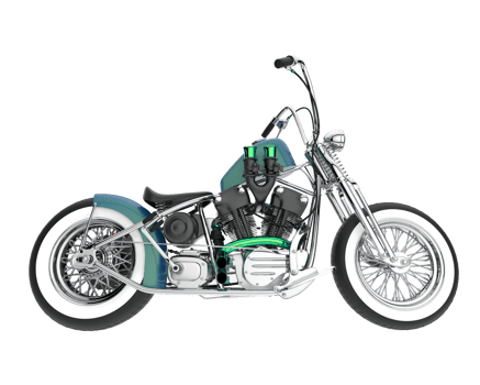 Motorcycle isolated on transparent background. 3d rendering - illustration png