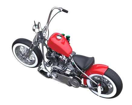 Motorcycle isolated on transparent background. 3d rendering - illustration png